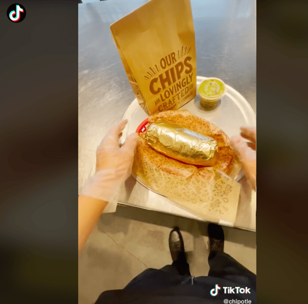 example of content marketing on tiktok by chipotle